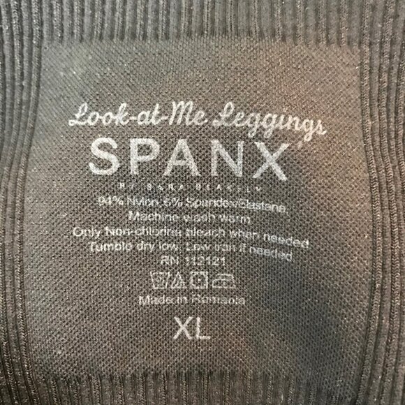 Spanx Black Look At Me Ribbed High Rise  Leggings Size XL - Picture 6 of 6